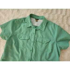 Eddie Bauer Green Short Sleeve Button-Down Shirt